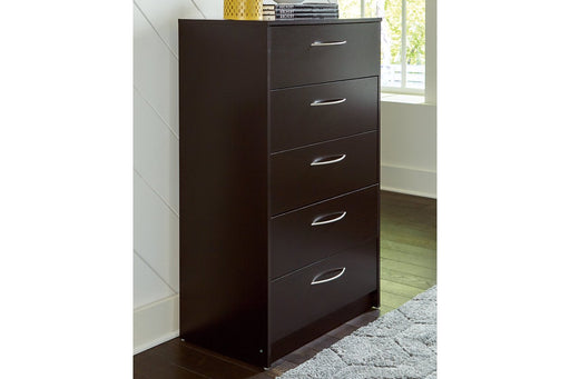 Flannia Black Chest of Drawers - Lara Furniture