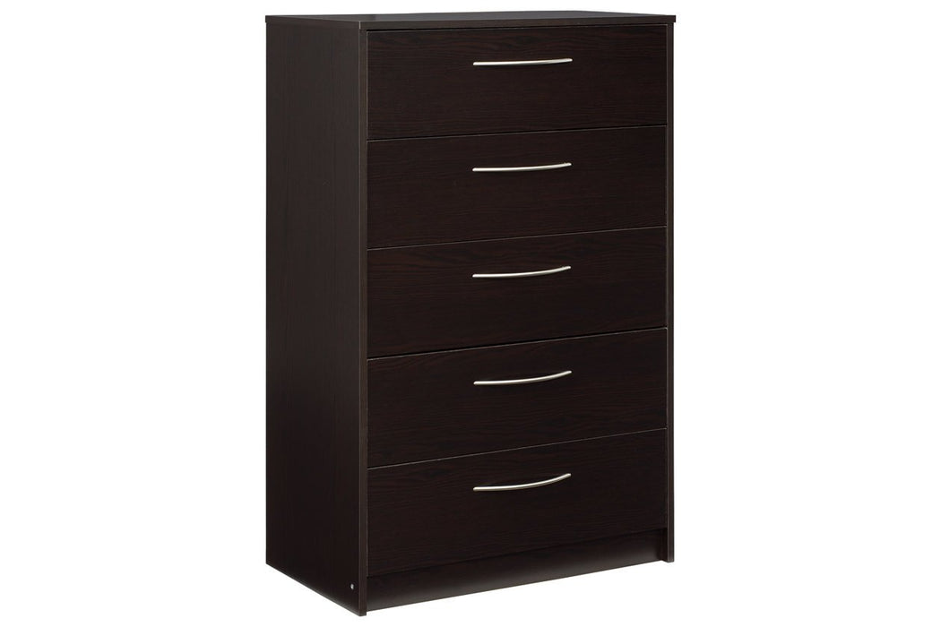 Flannia Black Chest of Drawers - Lara Furniture