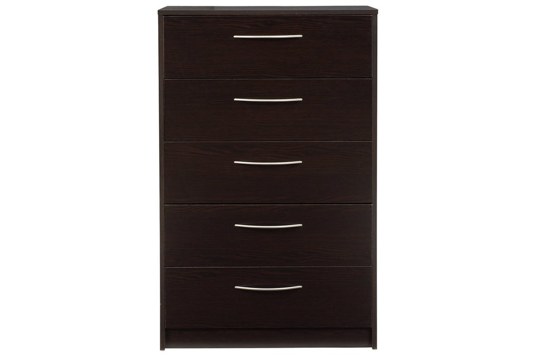 Flannia Black Chest of Drawers - Lara Furniture