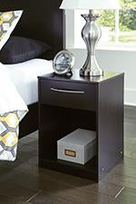 Flannia Black Nightstand - Lara Furniture