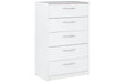 Finch White Chest of Drawers - Lara Furniture