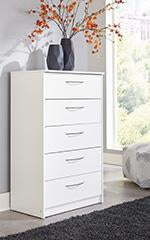 Finch White Chest of Drawers - Lara Furniture