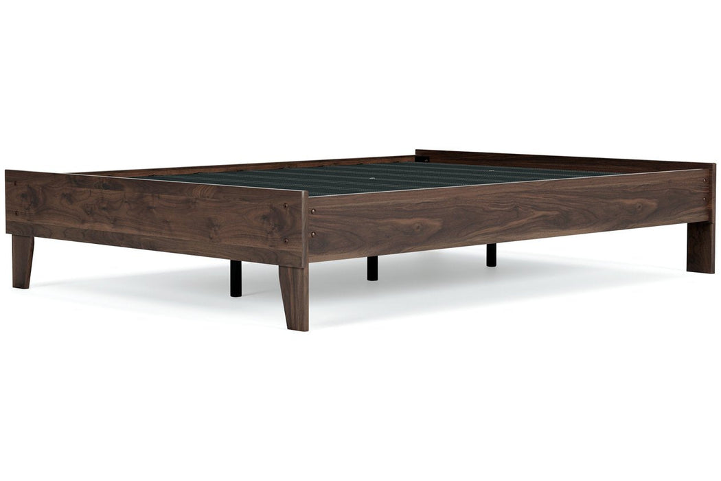 Calverson Mocha Full Platform Bed - Lara Furniture