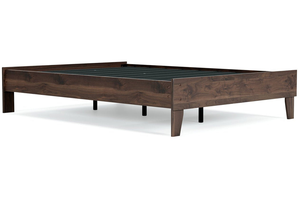 Calverson Mocha Full Platform Bed - Lara Furniture