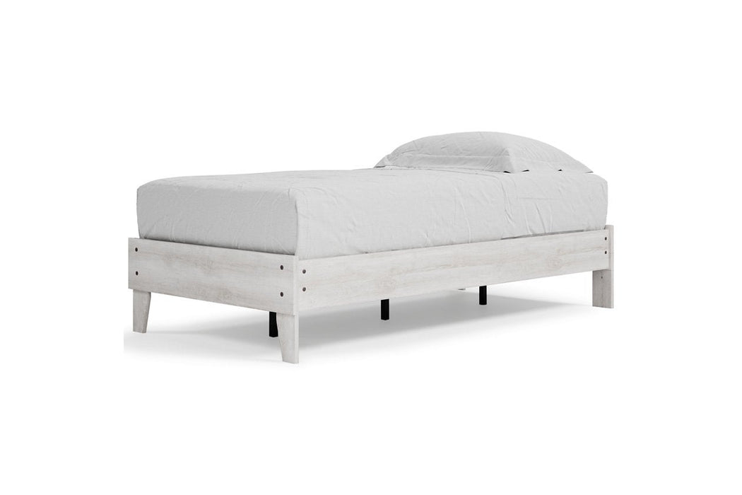 Shawburn Whitewash Twin Platform Bed - Lara Furniture