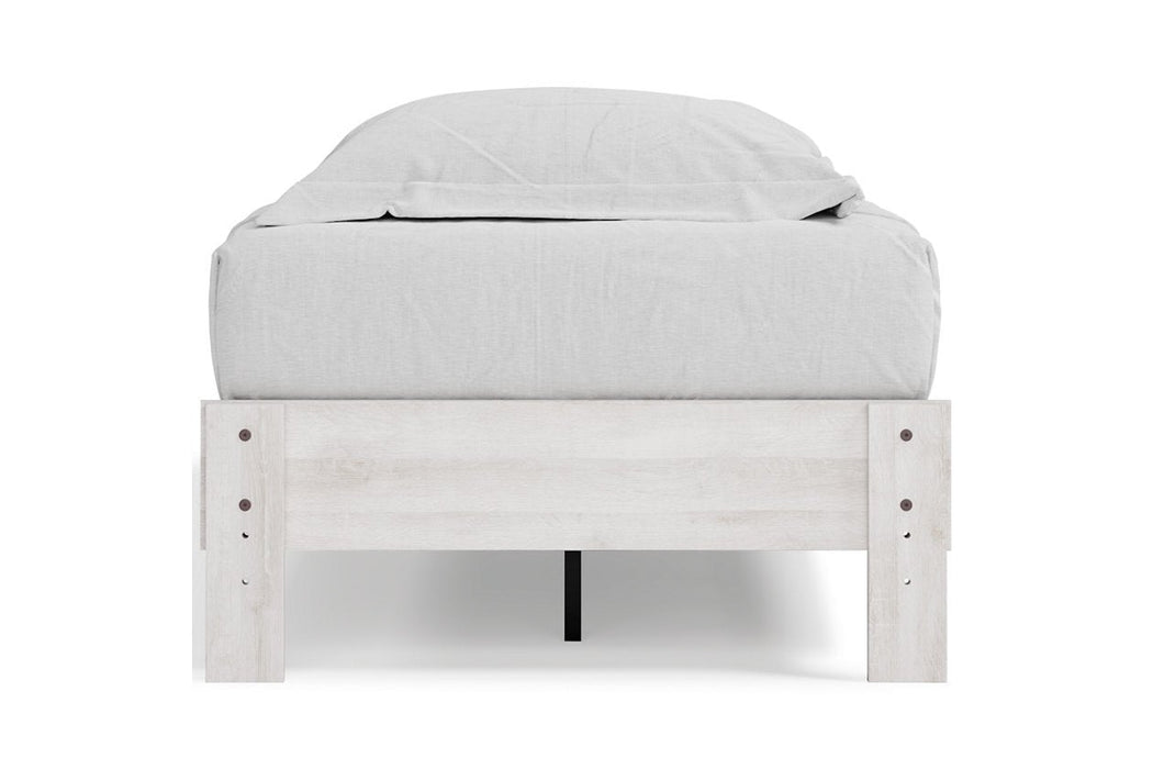 Shawburn Whitewash Twin Platform Bed - Lara Furniture