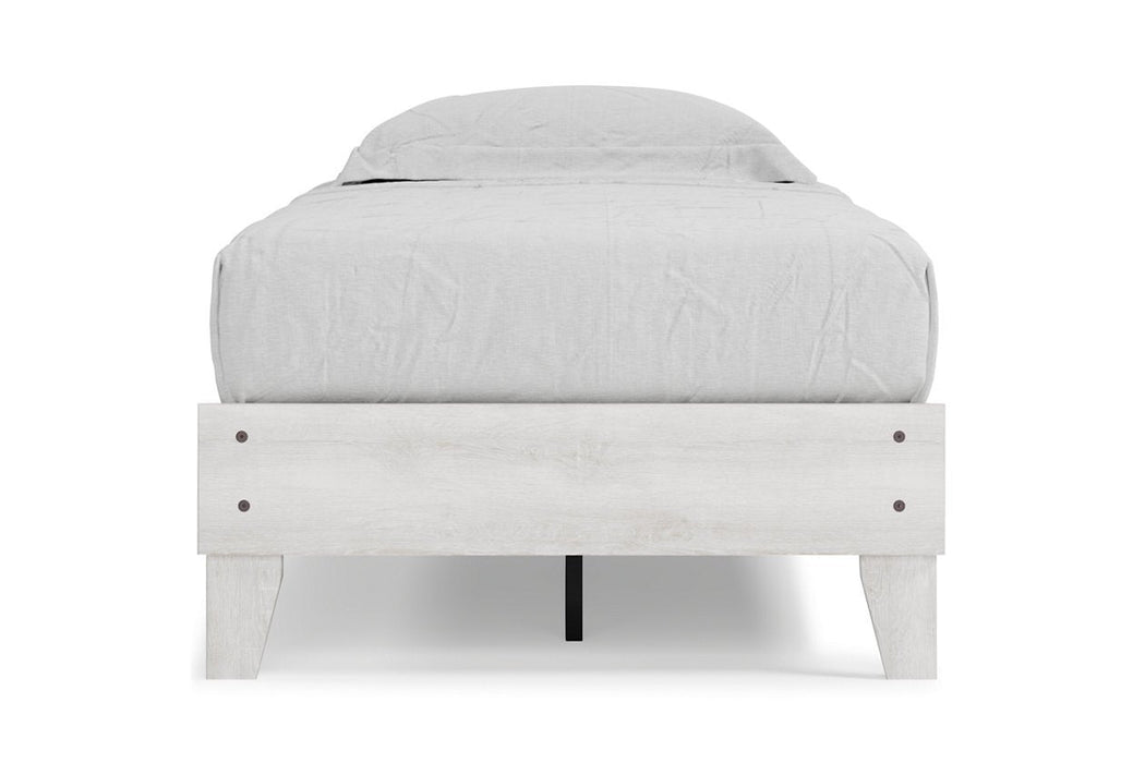 Shawburn Whitewash Twin Platform Bed - Lara Furniture