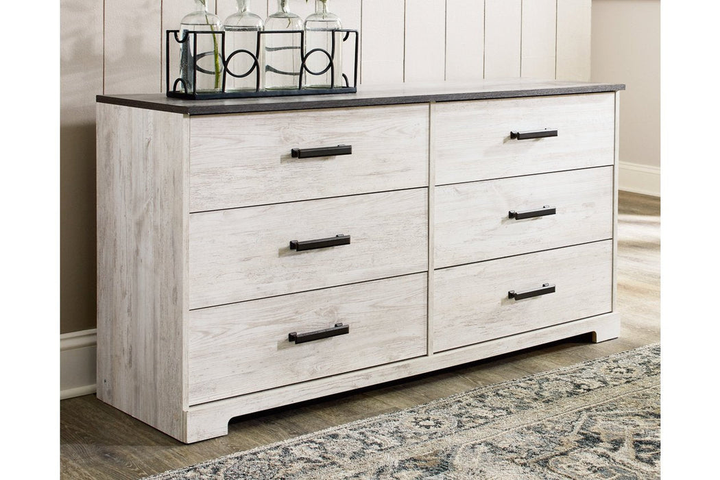 Shawburn Whitewash/Charcoal Gray Dresser - Lara Furniture