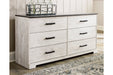 Shawburn Whitewash/Charcoal Gray Dresser - Lara Furniture