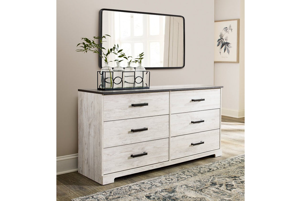 Shawburn Whitewash/Charcoal Gray Dresser - Lara Furniture