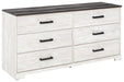 Shawburn Whitewash/Charcoal Gray Dresser - Lara Furniture