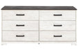 Shawburn Whitewash/Charcoal Gray Dresser - Lara Furniture