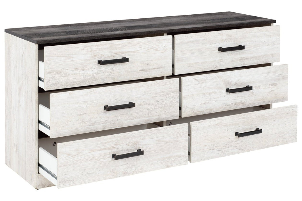 Shawburn Whitewash/Charcoal Gray Dresser - Lara Furniture