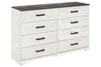 Shawburn Whitewash/Charcoal Gray Dresser - Lara Furniture