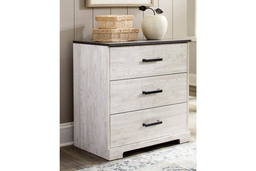 Shawburn Whitewash/Charcoal Gray Chest of Drawers - Lara Furniture