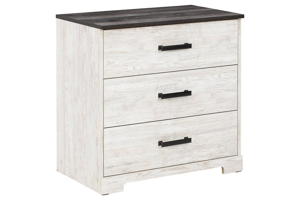 Shawburn Whitewash/Charcoal Gray Chest of Drawers - Lara Furniture