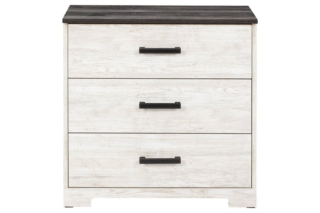 Shawburn Whitewash/Charcoal Gray Chest of Drawers - Lara Furniture