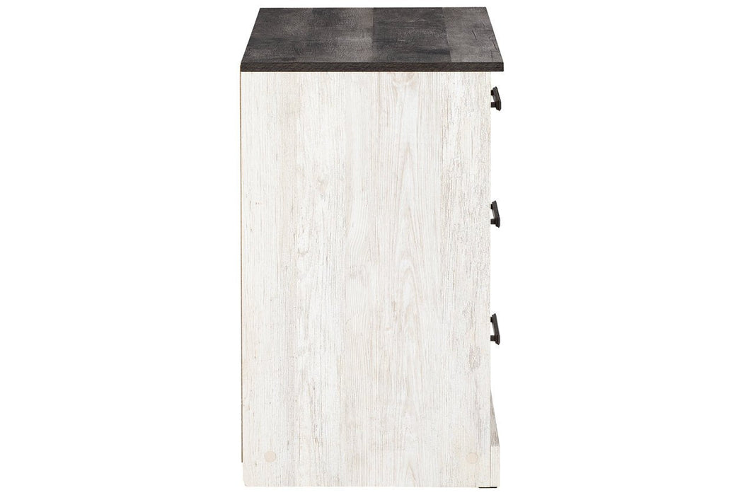 Shawburn Whitewash/Charcoal Gray Chest of Drawers - Lara Furniture