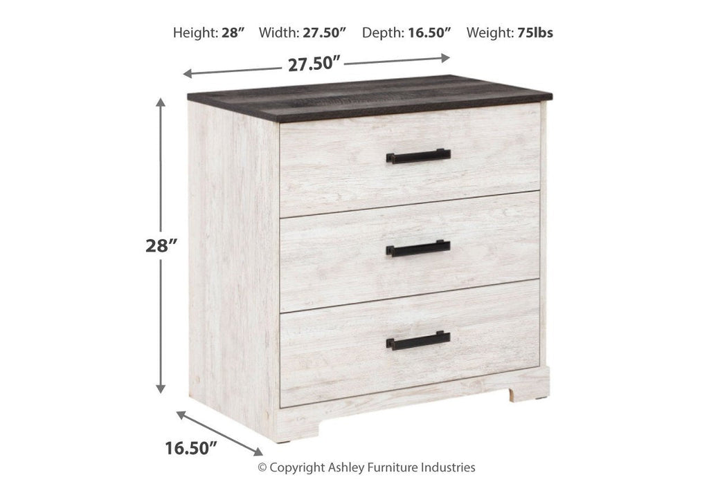 Shawburn Whitewash/Charcoal Gray Chest of Drawers - Lara Furniture