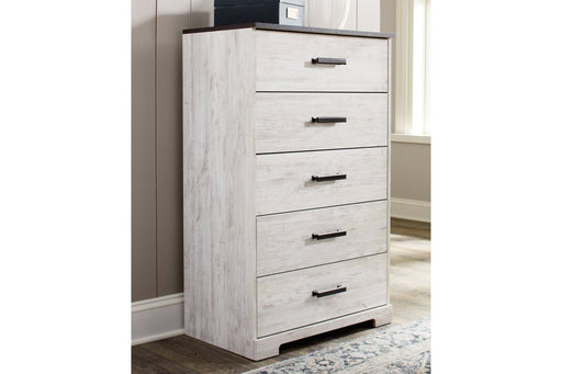 Shawburn Whitewash/Charcoal Gray Chest of Drawers - Lara Furniture