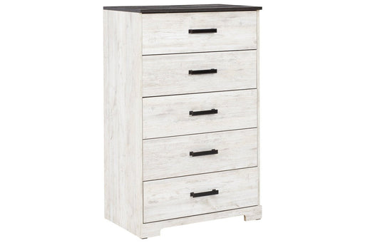 Shawburn Whitewash/Charcoal Gray Chest of Drawers - Lara Furniture