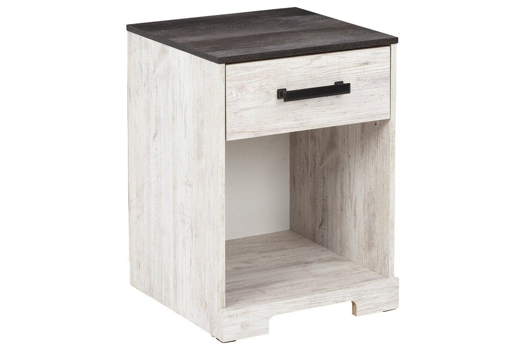 Shawburn Whitewash/Charcoal Gray Nightstand - Lara Furniture