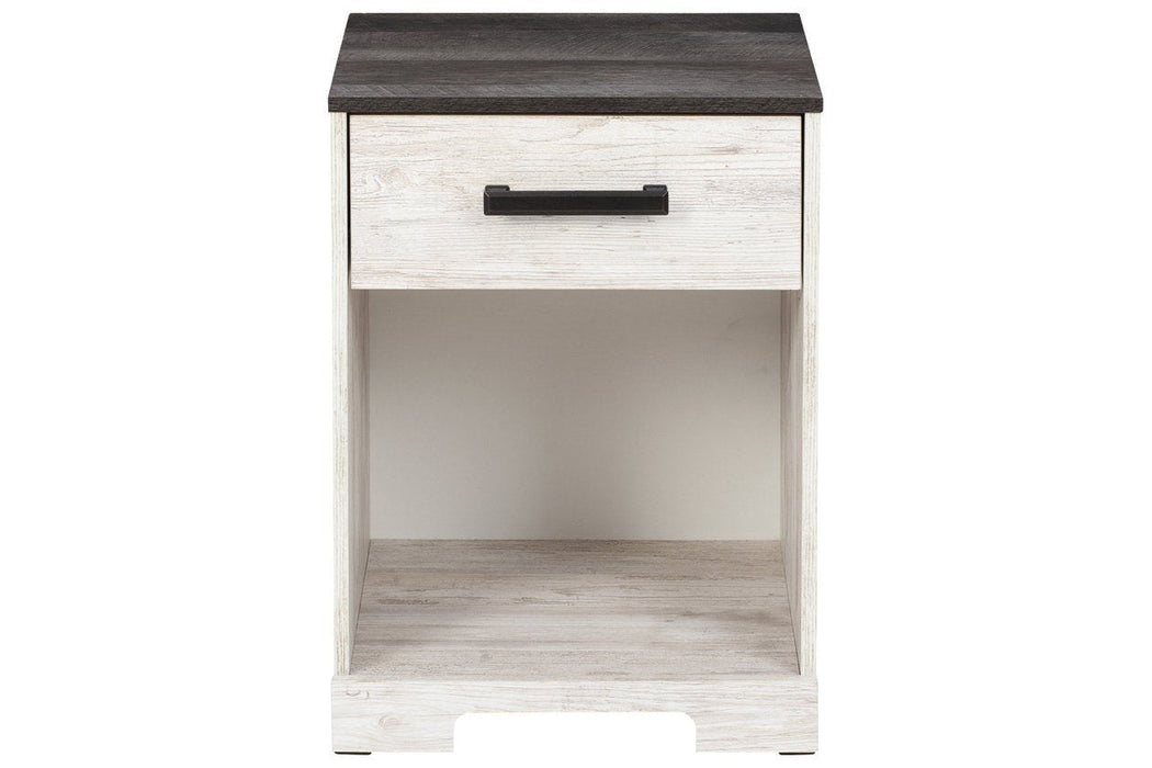 Shawburn Whitewash/Charcoal Gray Nightstand - Lara Furniture