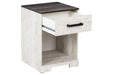 Shawburn Whitewash/Charcoal Gray Nightstand - Lara Furniture