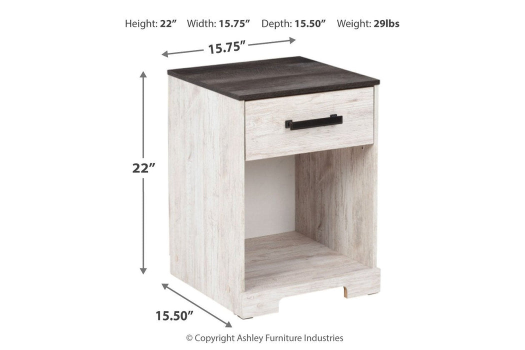 Shawburn Whitewash/Charcoal Gray Nightstand - Lara Furniture