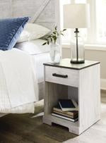 Shawburn Whitewash/Charcoal Gray Nightstand - Lara Furniture