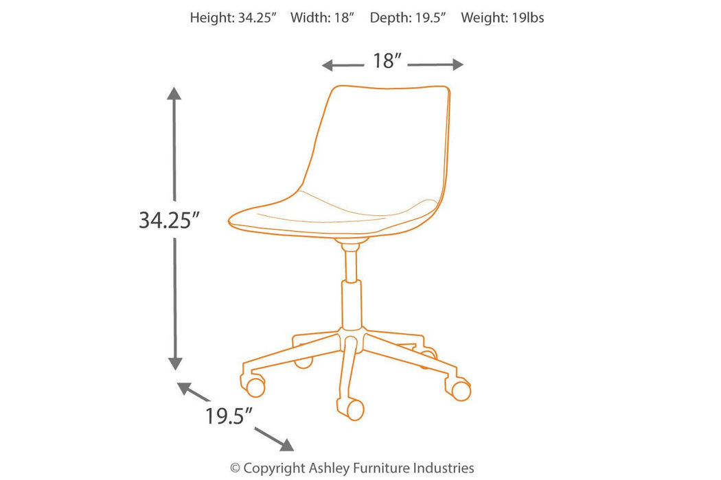 Office Chair Program Brown Home Office Desk Chair - Lara Furniture