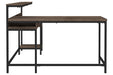 Arlenbry Gray Home Office L-Desk with Storage - Lara Furniture