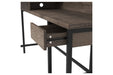 Arlenbry Gray Home Office L-Desk with Storage - Lara Furniture