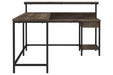 Arlenbry Gray Home Office L-Desk with Storage - Lara Furniture