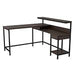 Camiburg Warm Brown Home Office L-Desk with Storage - Lara Furniture