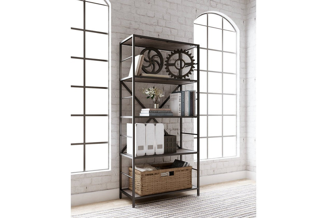 Freedan Grayish Brown 63" Bookcase - Lara Furniture