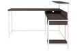 Dorrinson Two-tone Home Office L-Desk with Storage - Lara Furniture