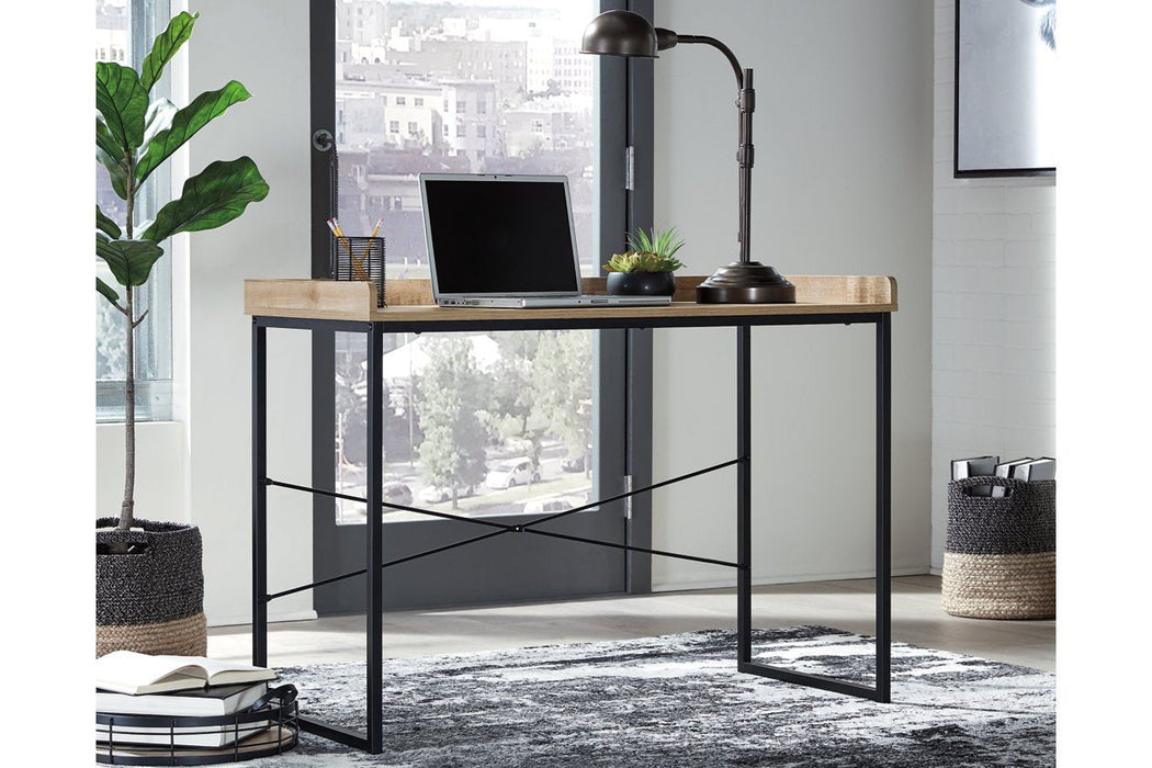 Gerdanet Light Brown/Black 43" Home Office Desk - Lara Furniture