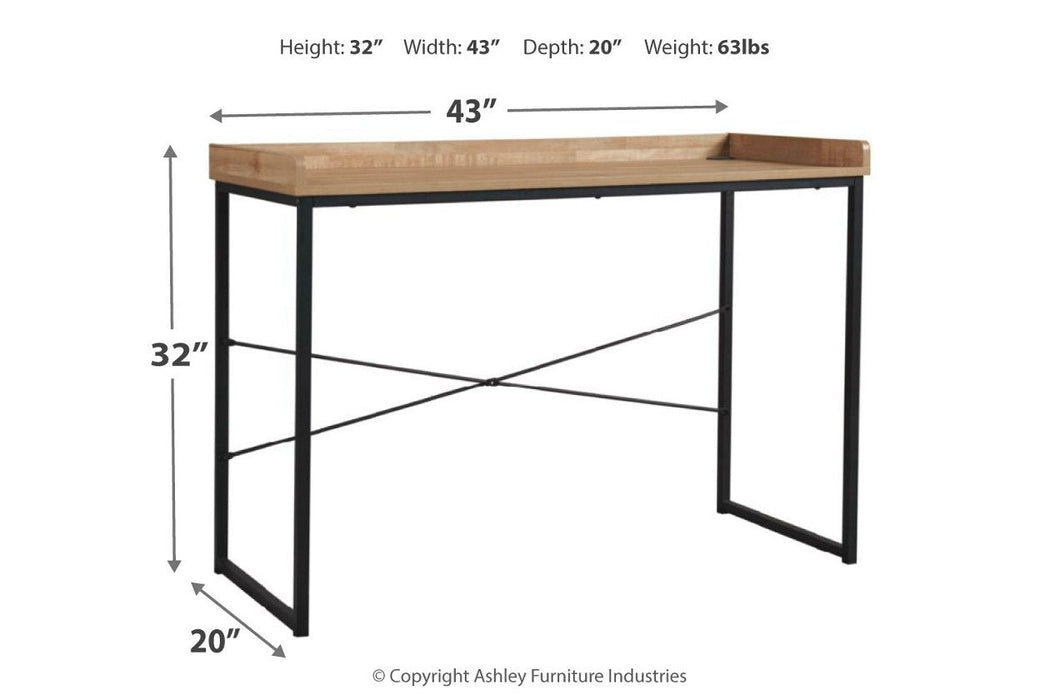 Gerdanet Light Brown/Black 43" Home Office Desk - Lara Furniture