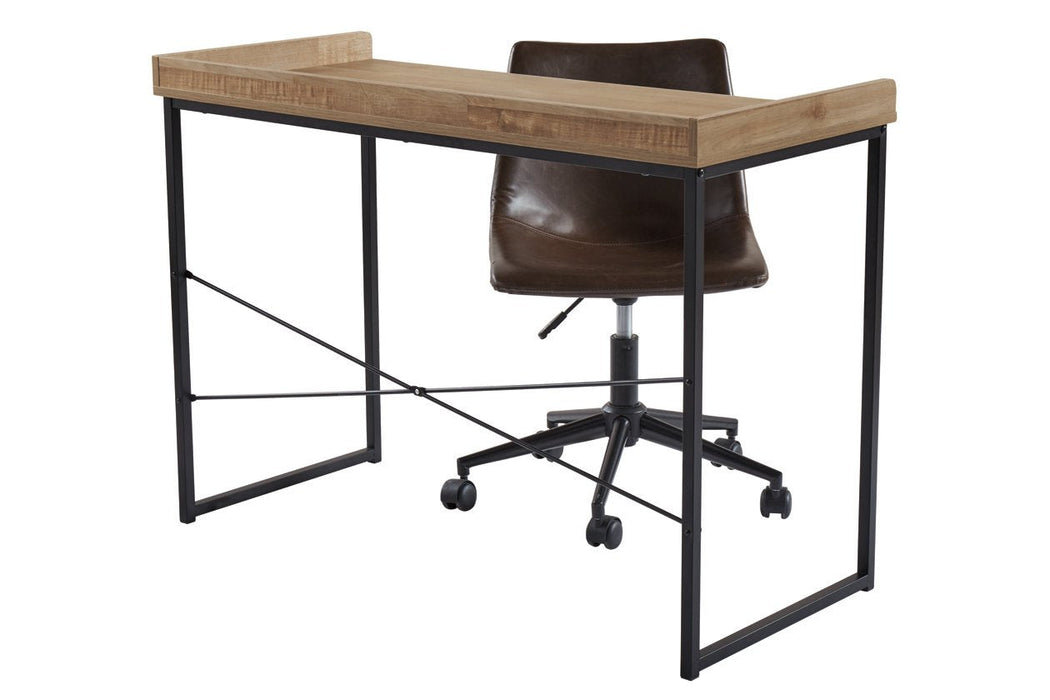 Gerdanet Light Brown/Black 43" Home Office Desk - Lara Furniture