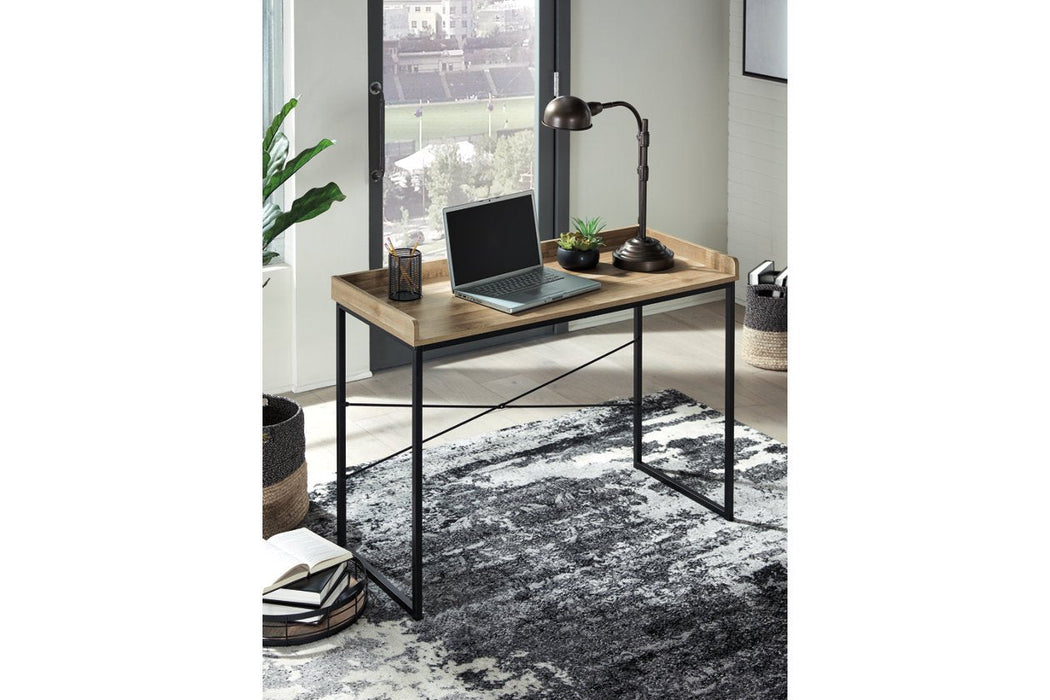 Gerdanet Light Brown/Black 43" Home Office Desk - Lara Furniture