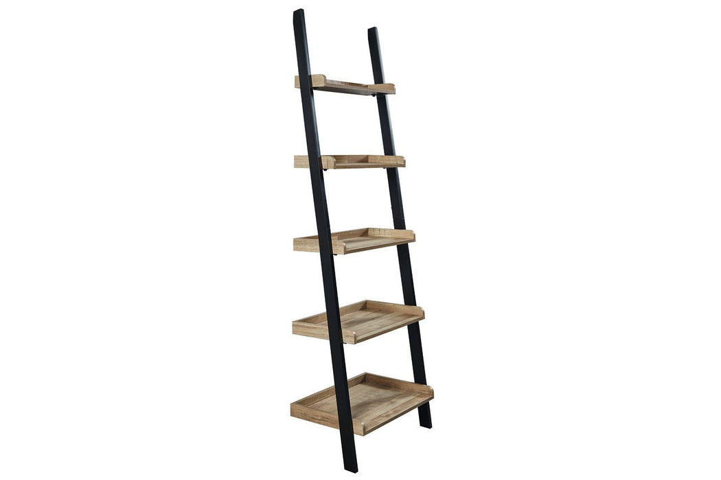 Gerdanet Light Brown/Black 74" Bookcase - Lara Furniture