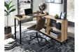 Gerdanet Light Brown/Black Home Office L-Desk - Lara Furniture