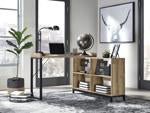 Gerdanet Light Brown/Black Home Office L-Desk - Lara Furniture