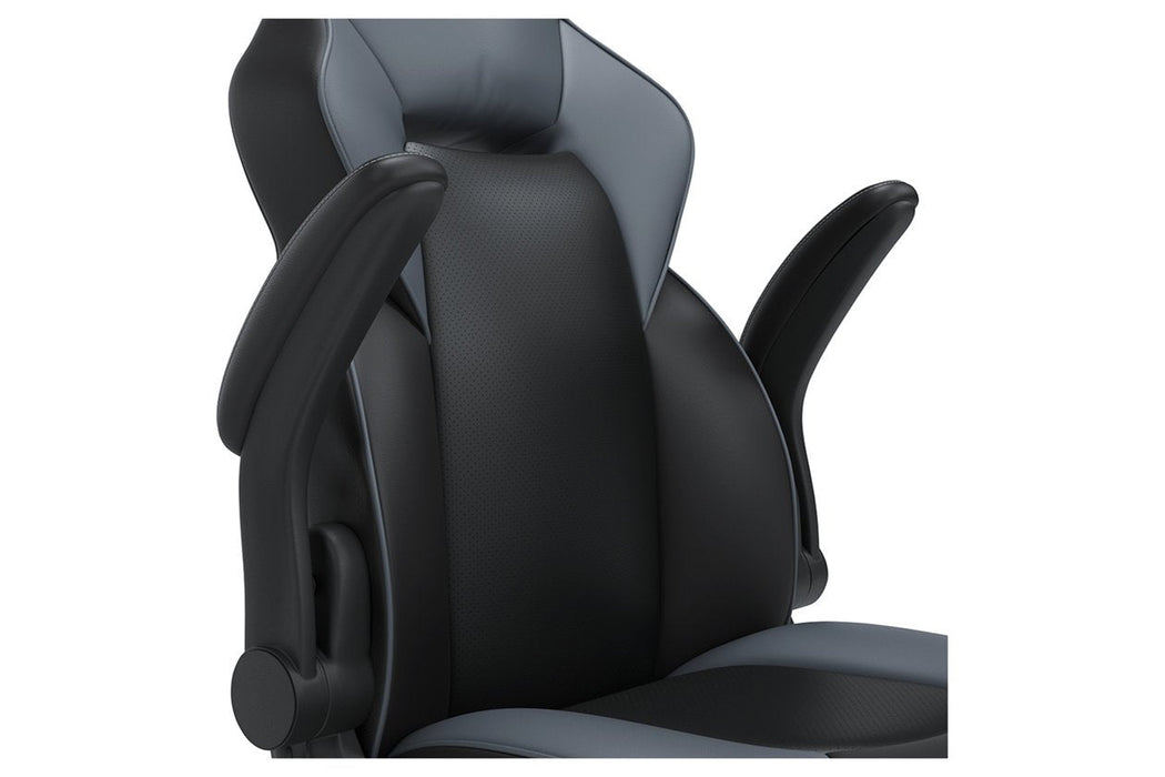 Lynxtyn Gray/Black Home Office Chair - Lara Furniture