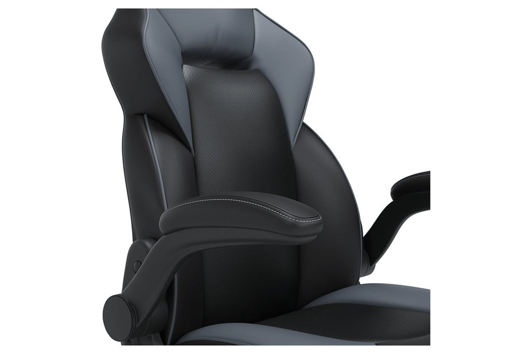 Lynxtyn Gray/Black Home Office Chair - Lara Furniture