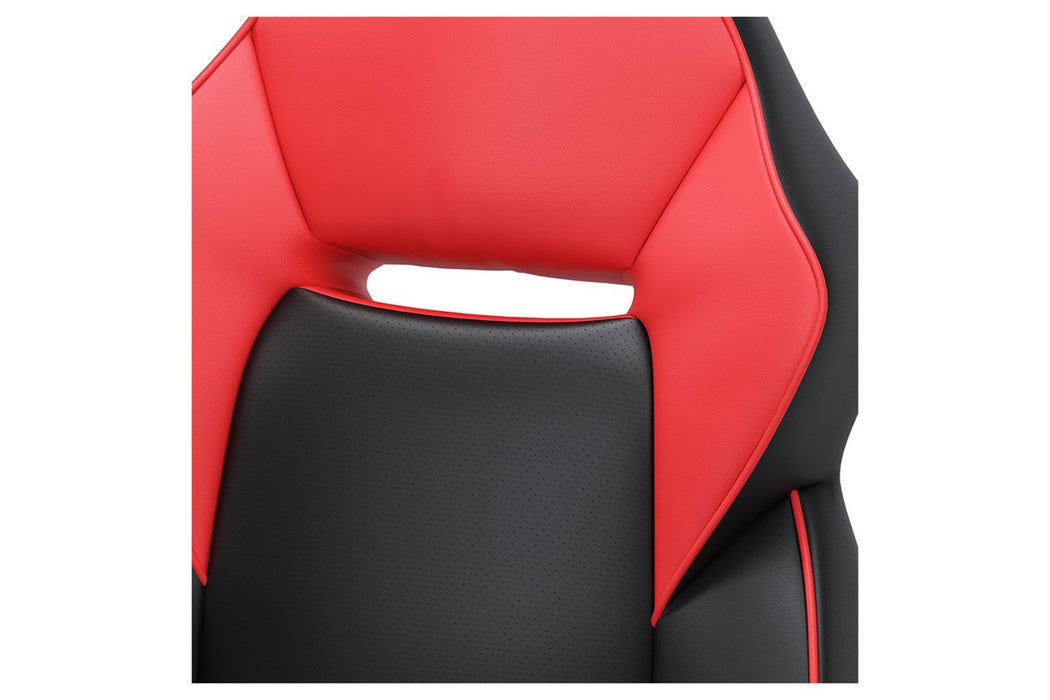 Lynxtyn Red/Black Home Office Chair - Lara Furniture