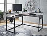 Lynxtyn Two-tone Home Office L-Desk - Lara Furniture