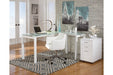 Baraga White Home Office L-Desk - Lara Furniture