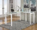 Baraga White Home Office L-Desk - Lara Furniture